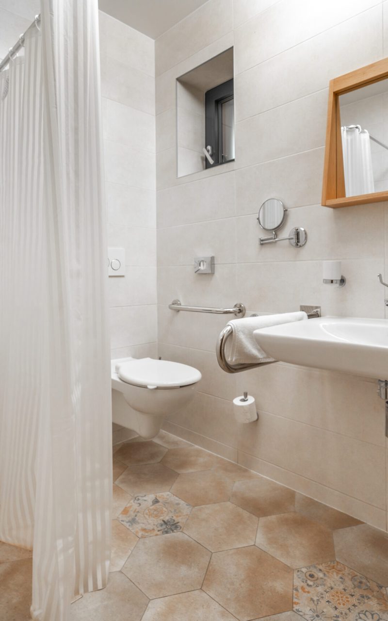 An interior of bathroom for the disabled or elderly people